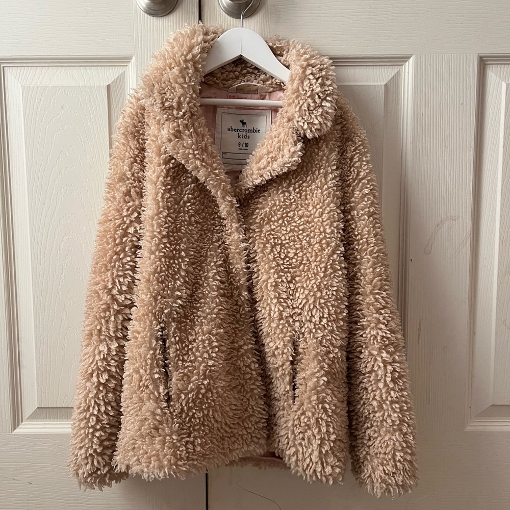 abercrombie kids Girls Teddy Bear Sherpa Fleece Coat age 9-10